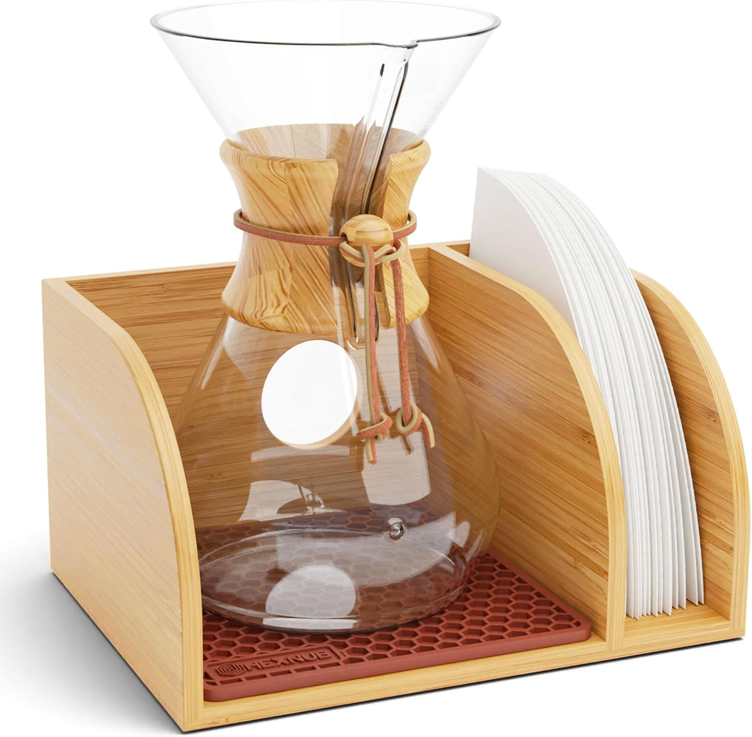 Pour over Caddy for Chemex Bodum Cosori Coffee Makers Brown