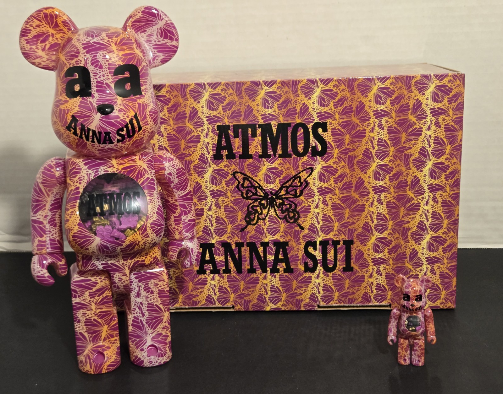 MEDICOM TOY BE@RBRICK atmos × ANNA SUI 100％ & 400％ Action Figure JAPAN