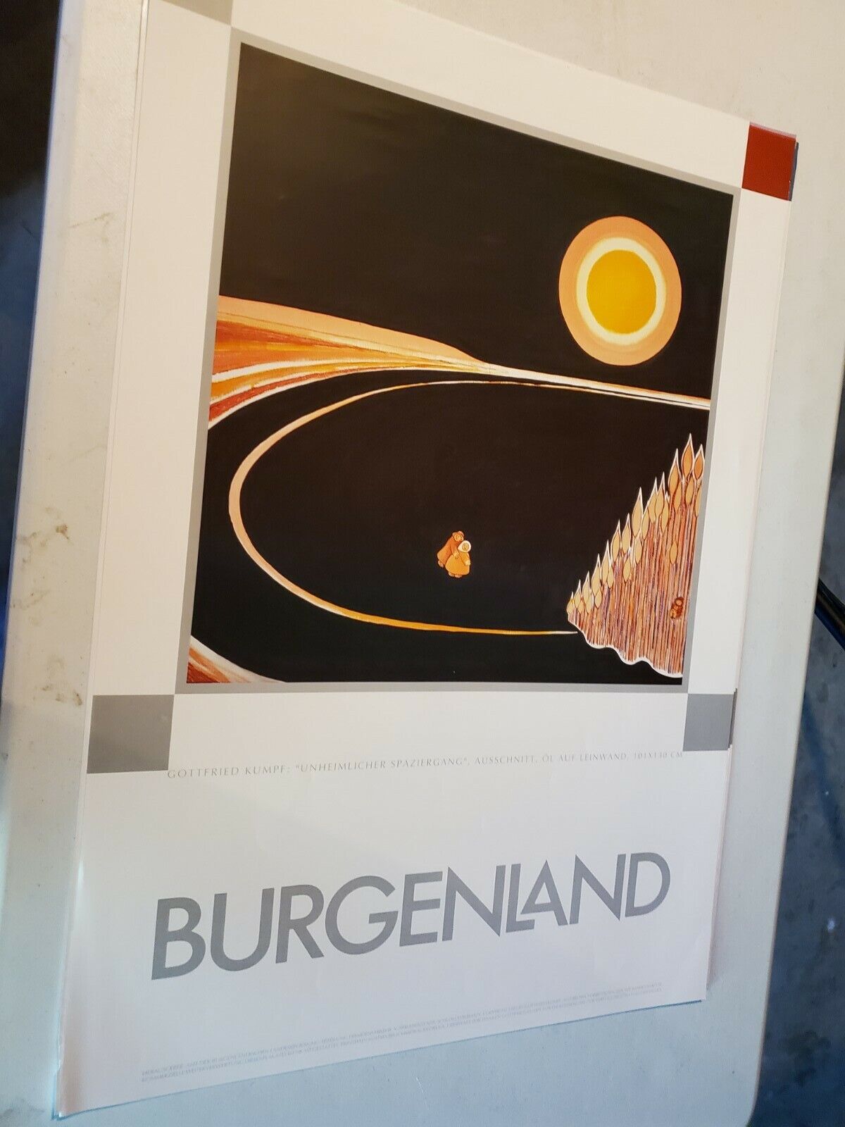 Burgenland Austria illustrate Gottfried Kumpf Poster travel Spaziergang