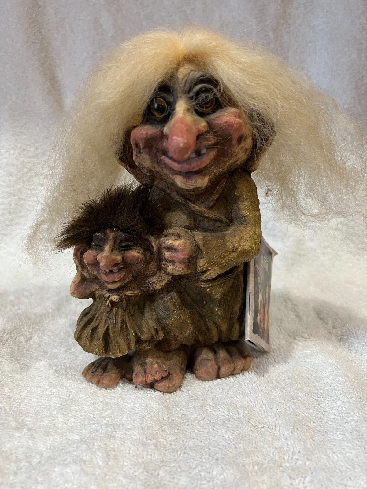 Vintage Nyform Norway Troll Mother & Child Figurine #179 With Tags Scandinavian Vintage Nyform Norway Troll Mother & Child Figurine #179 With Tags Scandinavian