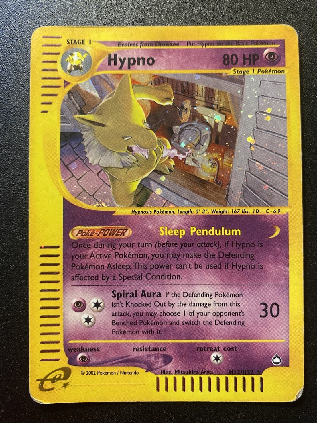 Pokemon Card-Hypno-Aquapolis-Holo-H12/H32-ENG-PL