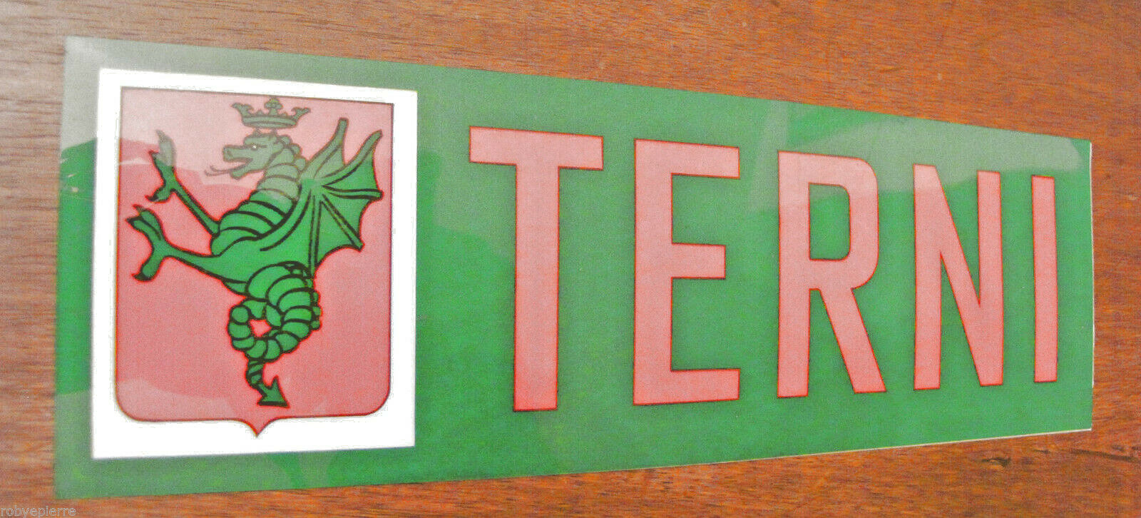 Sticker TERNI UMBRIA TR TERNANA GREEN WINGED DRAGON IN RED FIELD sticker VINTAGE