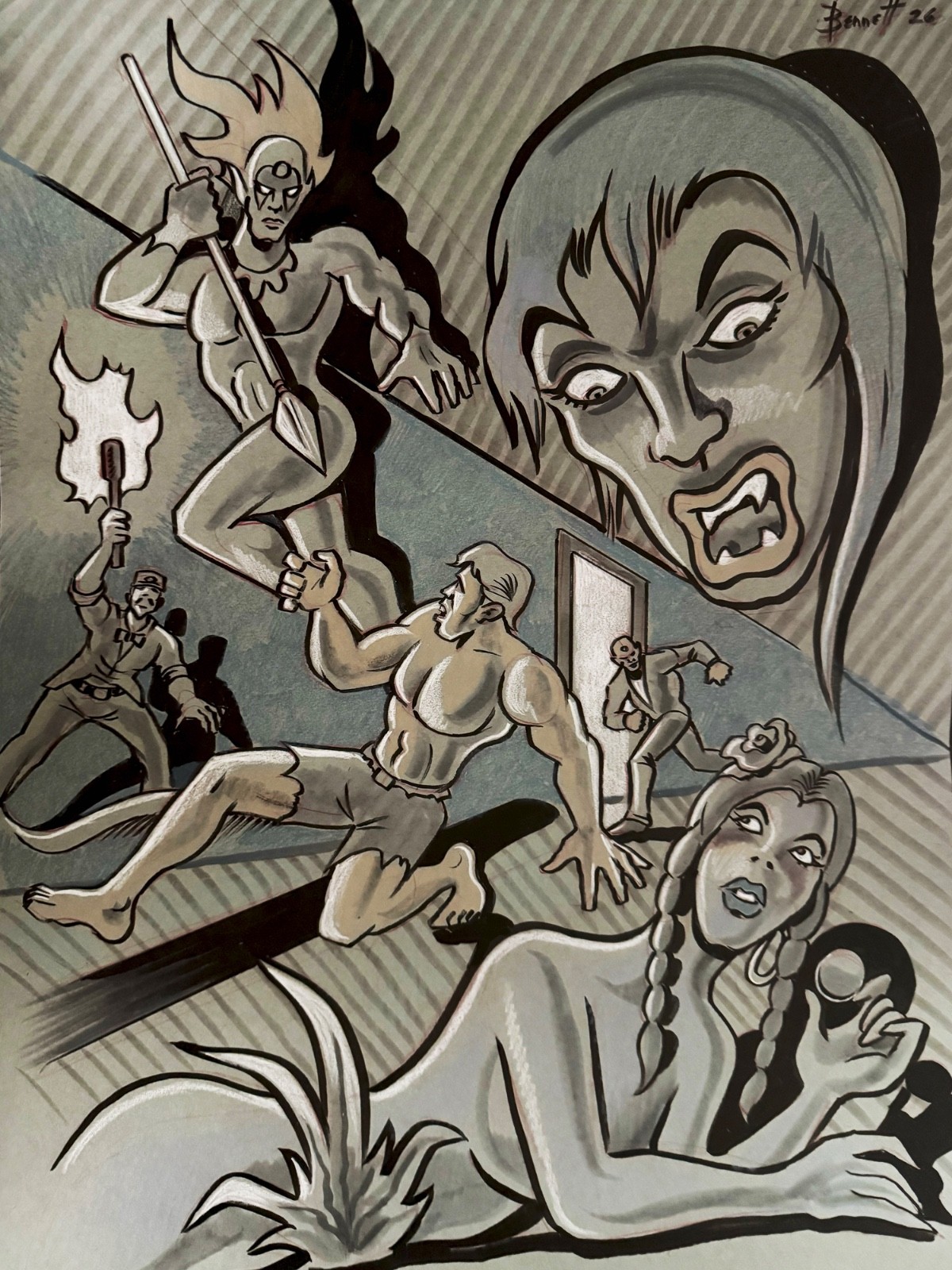 WEIRD WITCH.      MIKE BENNETT'S  ORIGINAL  ART   (2026) 6/26/26  B4