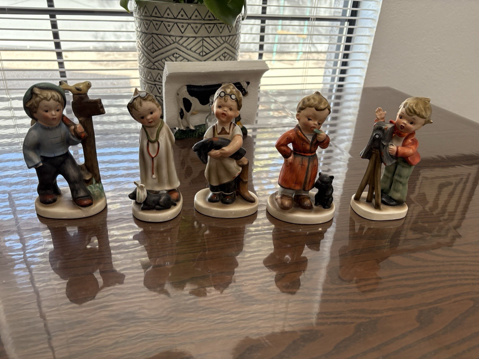 Vintage Set of 5 Napco Boy Figurines 1950s Japan