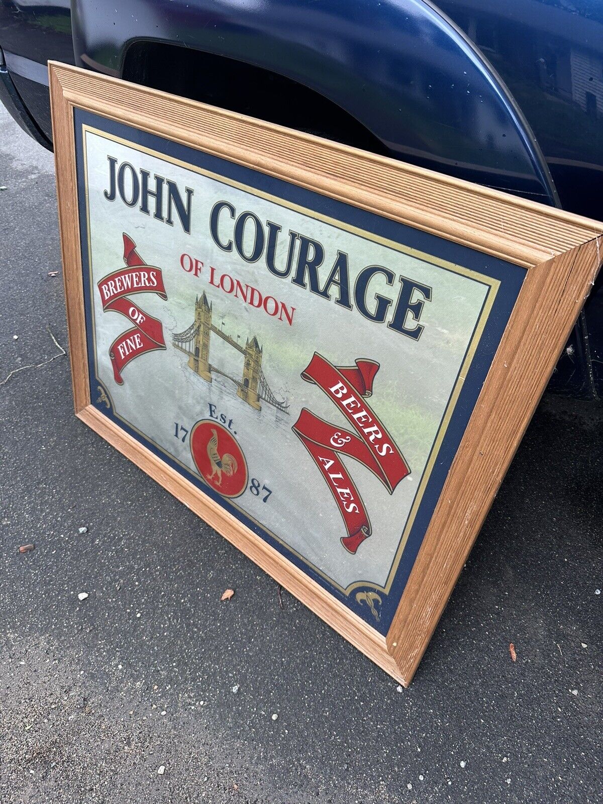 Vtg English John Courage of London Bar Advertising Mirror