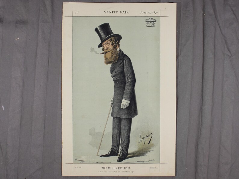 1870 Vanity Fair Caricature Viscount Ranelagh Men Day Original Lithograph Print
