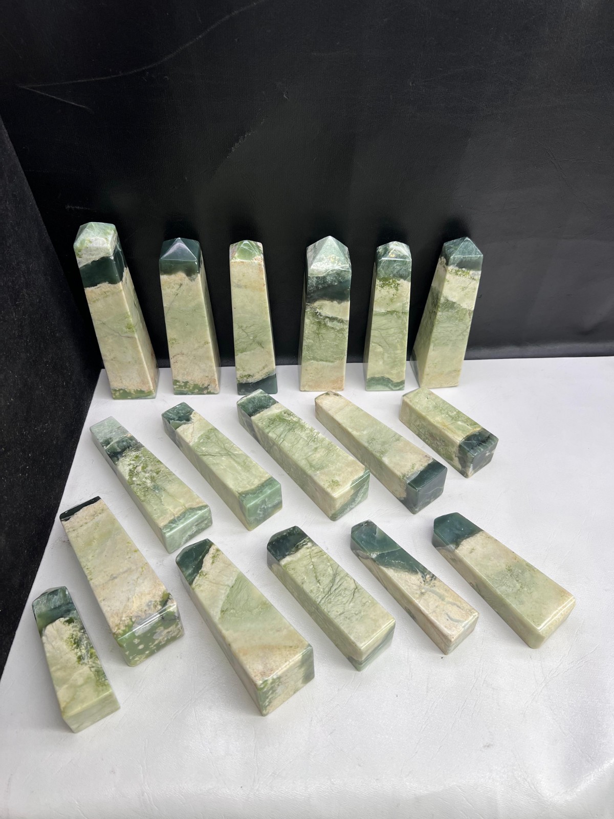 5KG Premium Serpentine Jade Towers High Grade Crystal Points Bulk Lot