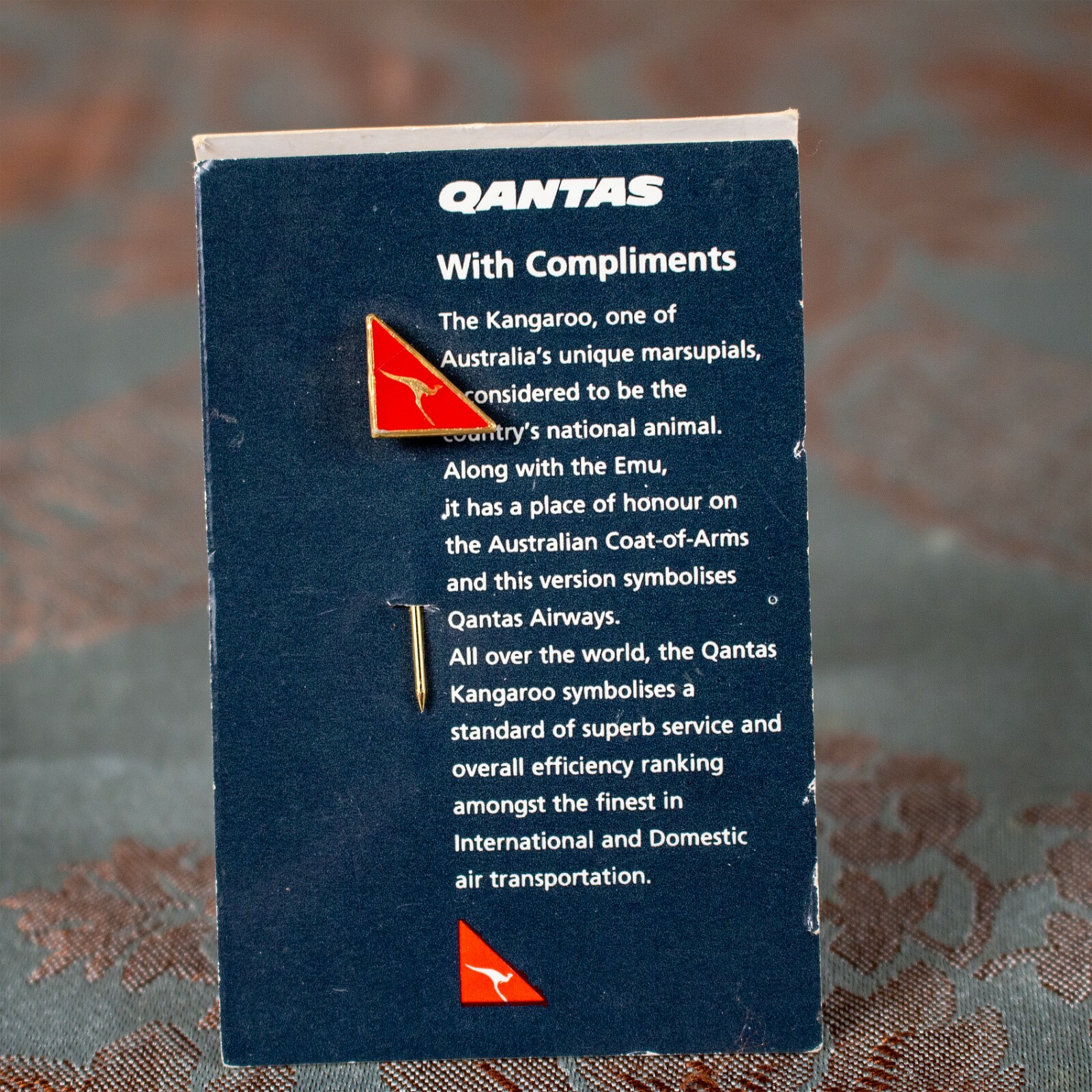VINTAGE 1980's QANTAS AIRLINES Air Hostess Crew Kangaroo Pin