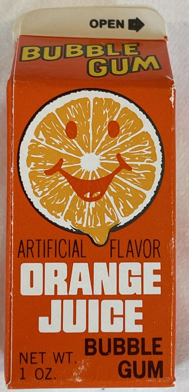 Vintage 1980’s TOPPS ORANGE JUICE BUBBLE GUM  Sealed  NOS