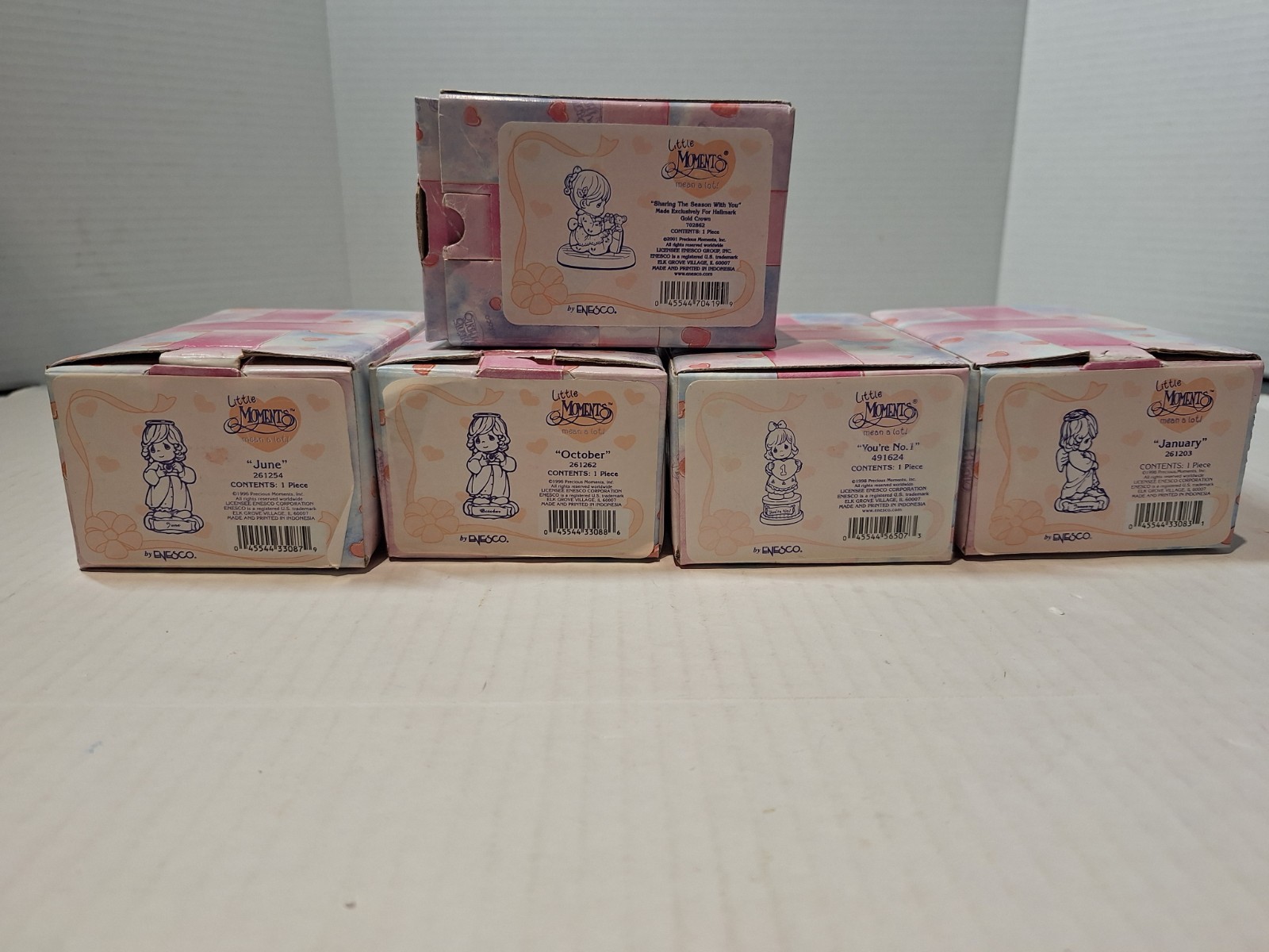 Precious Moments Little Moments Figurines Set Of 5 W Boxes