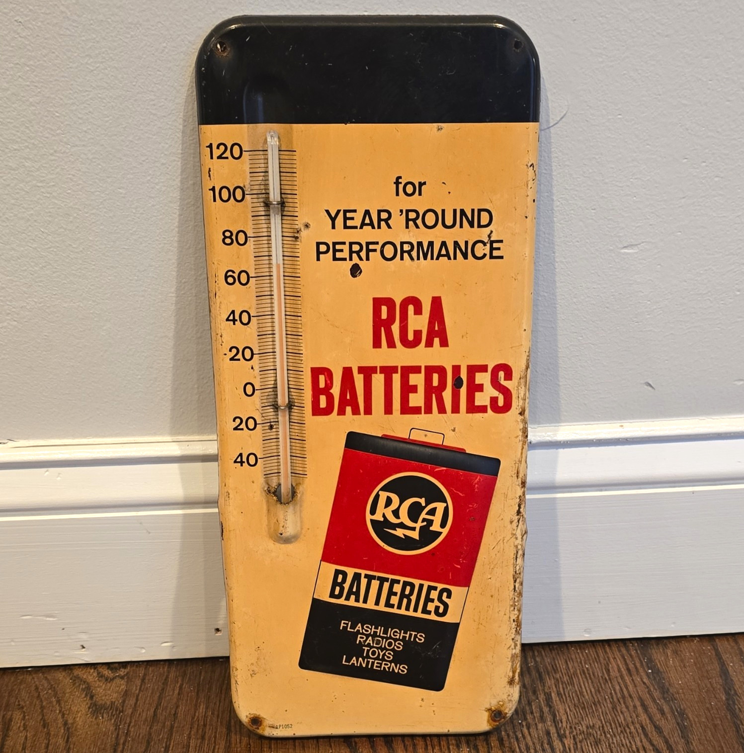 RCA Vintage Batteries Advertising Thermometer Metal Sign