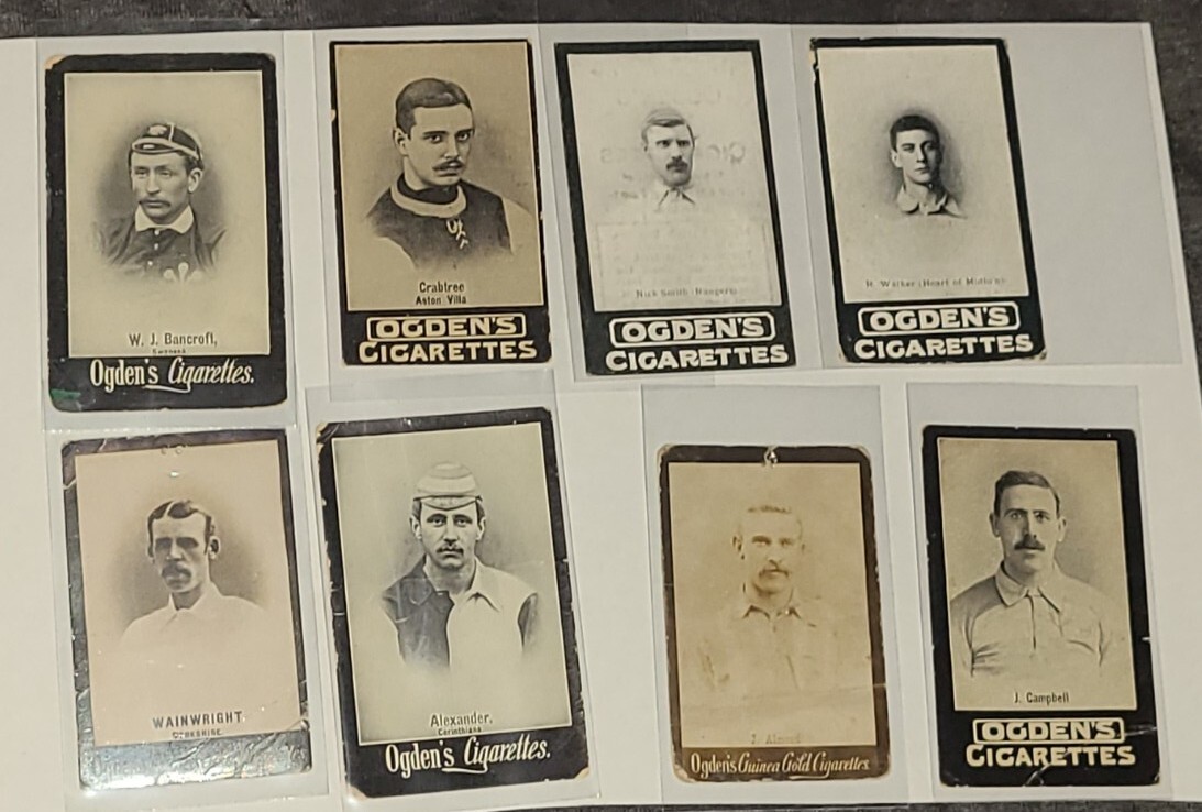 Lot of 8 Ogden's Cigarette Tobacco Cards Football Soccer Guinea Gold 1901 1902 +
