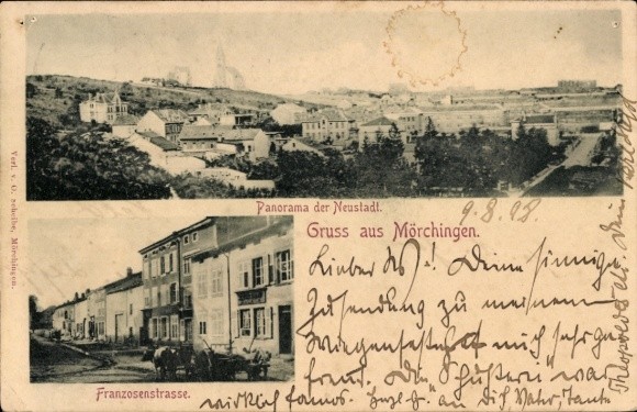 Postcard Morhange Mörchingen Lorraine Moselle, panorama of the Neustadt,... - 5207693