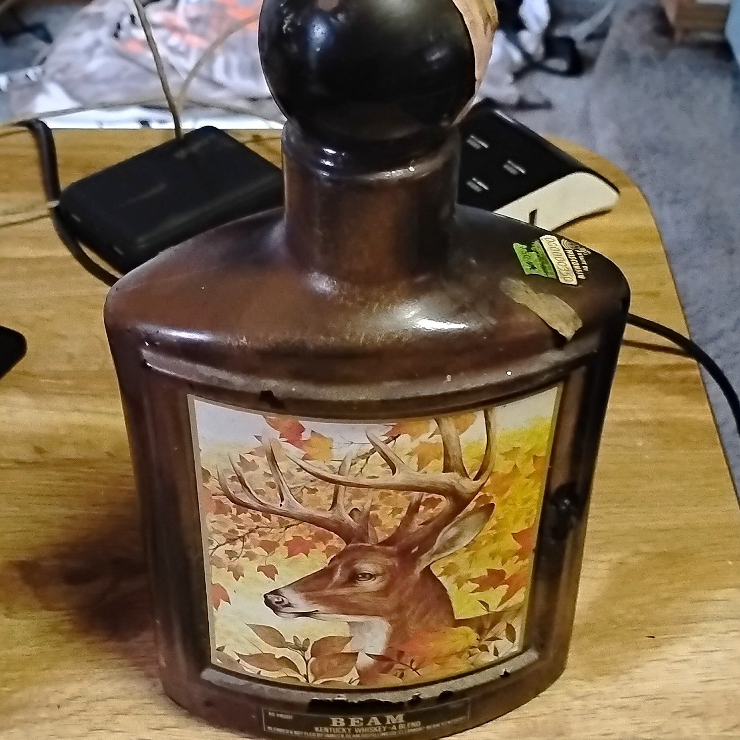 Jim Beam Ceramic Deer Buck Decanter Liquor Bottle Distillery Advertising