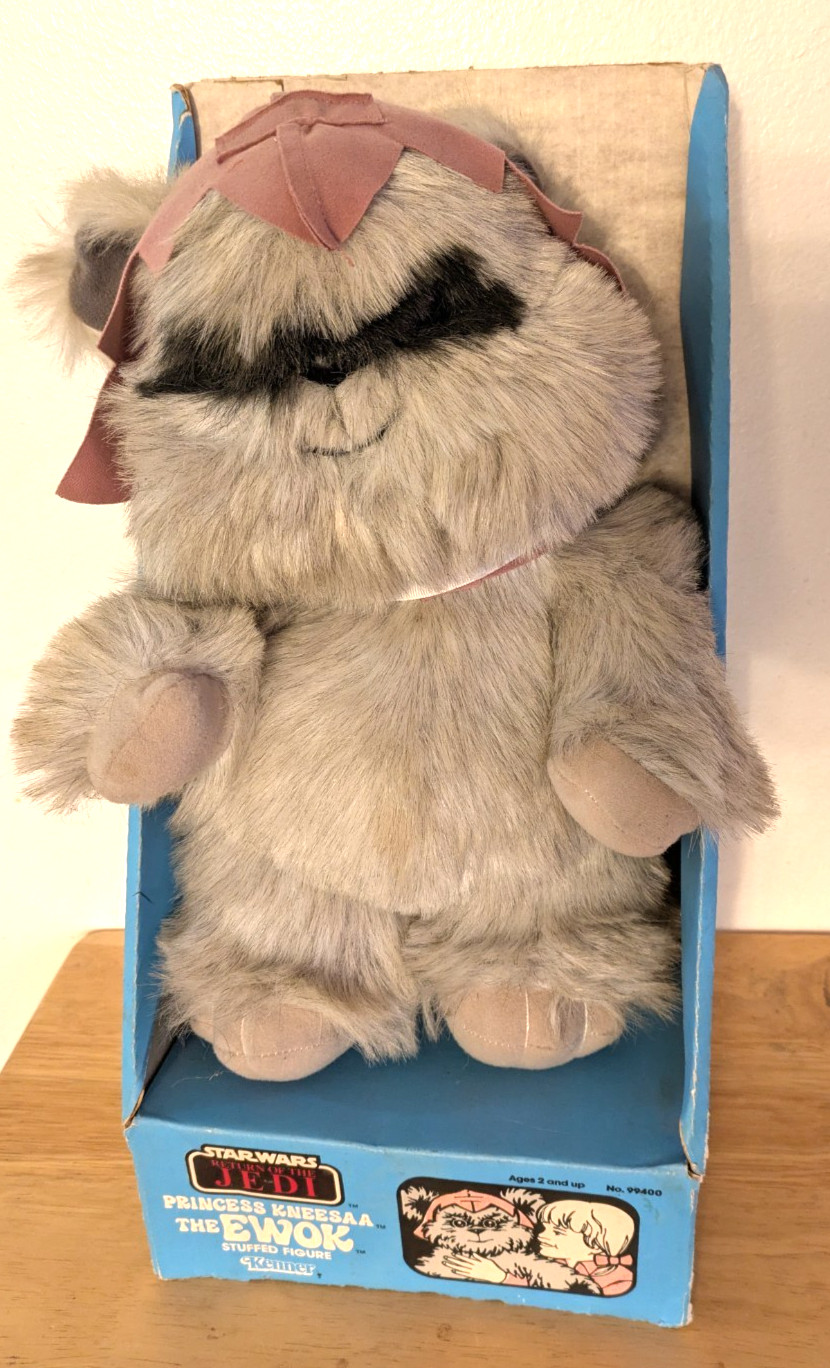 Kenner Princess Kneesaa the Ewok Plush Toy, Vintage 1983, Star Wars NEW in Box