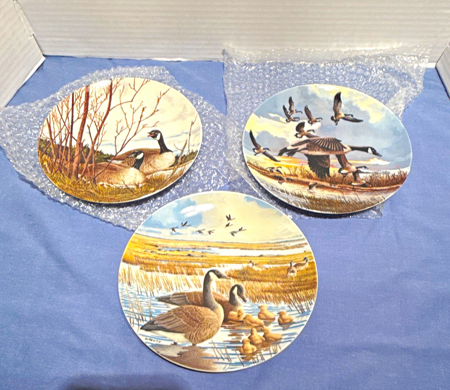 Bradex Wings Upon the Wind Limited Edition Canada Goose Porcelain Plates x3