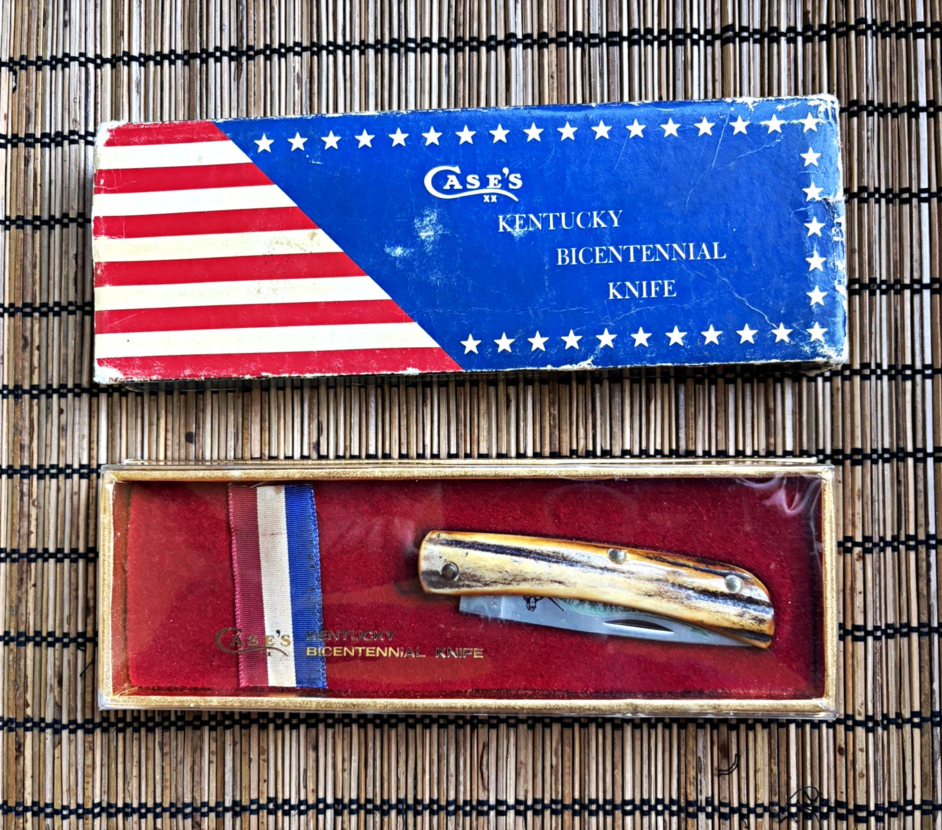 Case XX 5137 4 dot 1976 Kentucky Bicentennial Stag Sod Buster knife Case XX 5137 4 dot 1976 Kentucky Bicentennial Stag Sod Buster knife