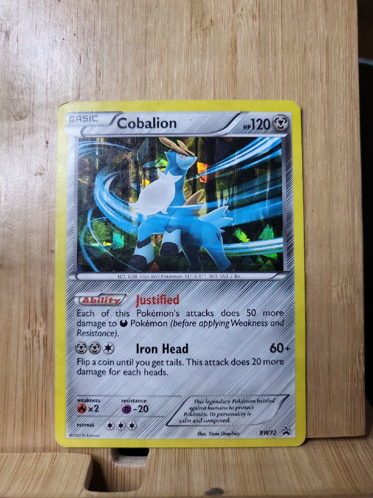 COBALION🏆Shattered Holo BW72 Black Star Promo (Genuine) Pokemon Card🏆(MAR)