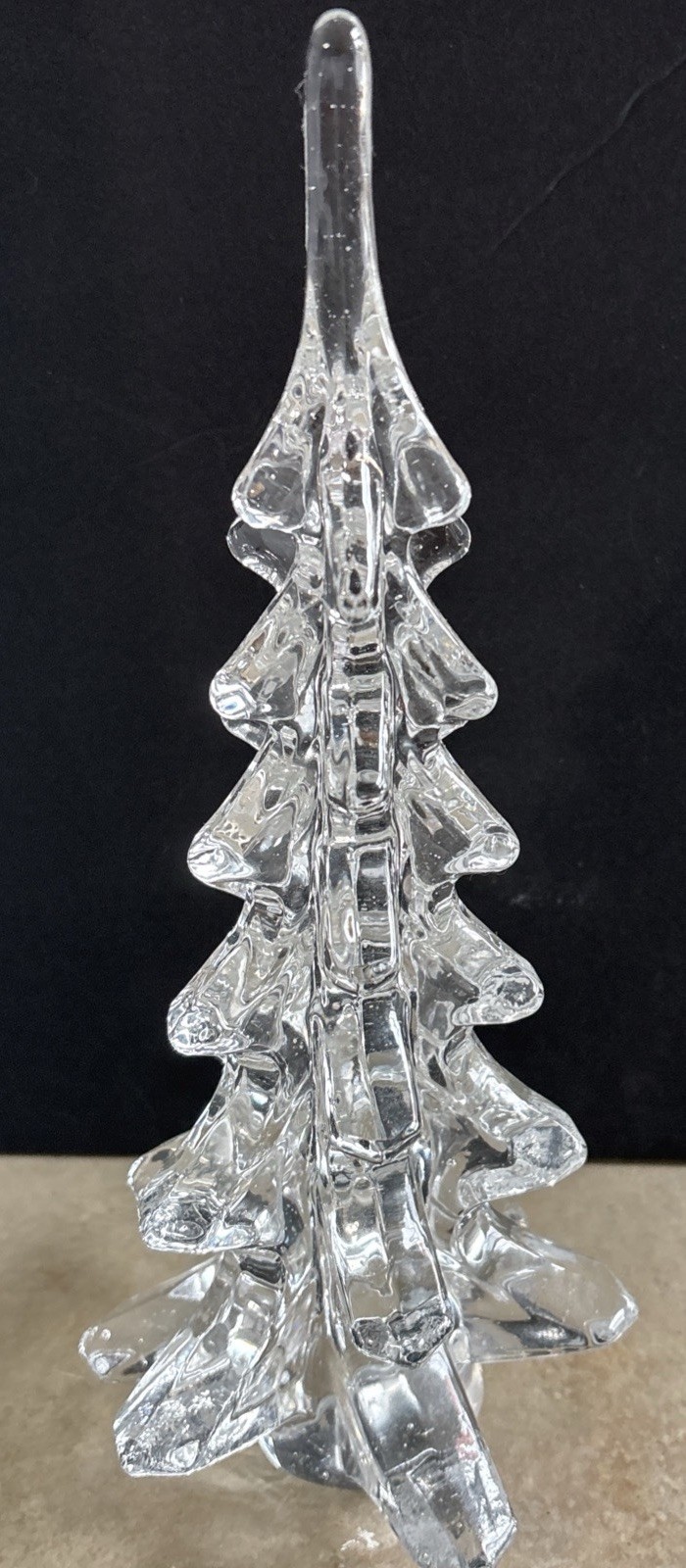 Vintage Clear Crystal Art Glass Christmas Tree Figurine 11.5”