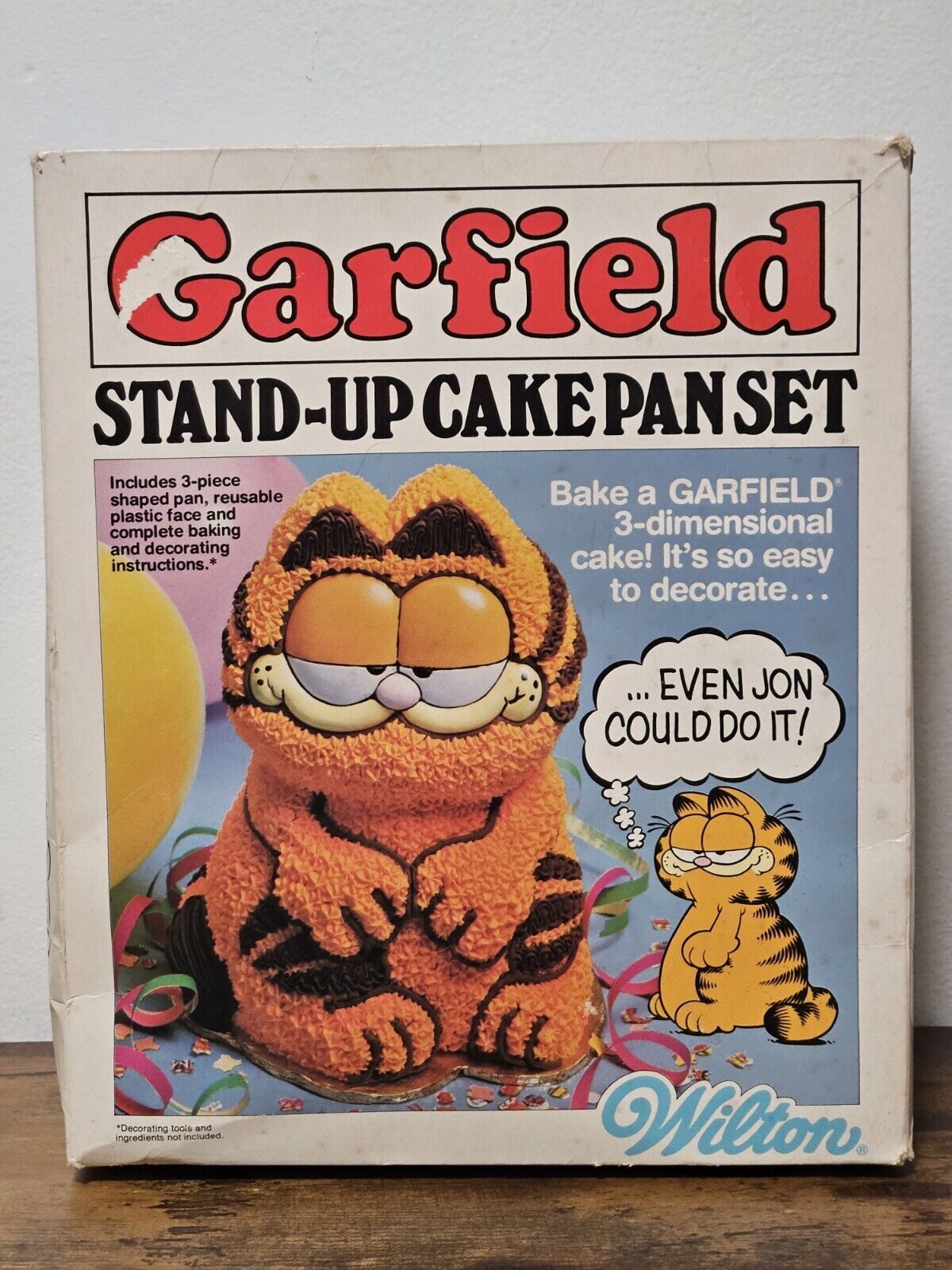 VTG Wilton 1984 GARFIELD 3D Stand Up Cake Pan Set , Box, Instructions Complete
