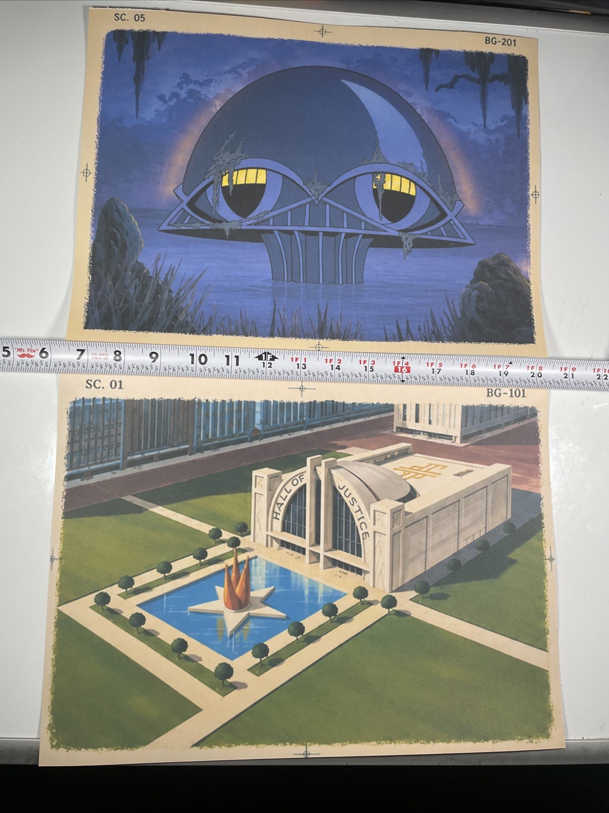 SUPER FRIENDS Animation Cel Background Vintage PRINT Cartoon Art HALL OF JUSTICE