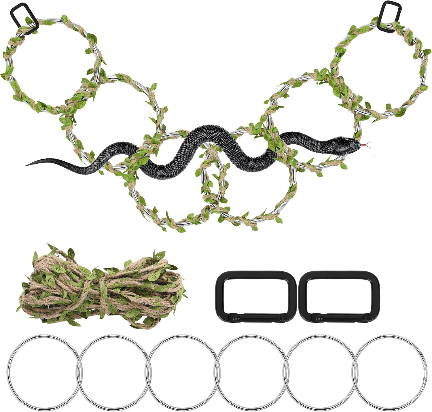 1+1 Small Snake Enrichment Rings for Ball Python, Climbing Toys for Corn Snake