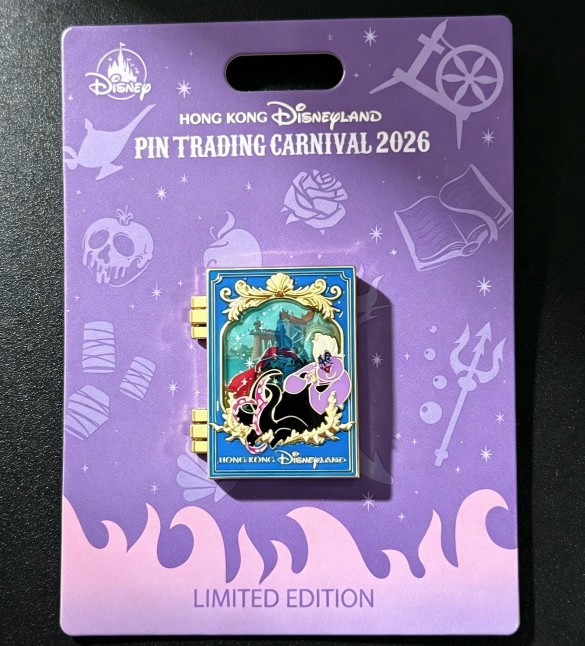 HKDL Hong Kong Disney 2026 Pin Trading Carnival Ariel Ursula LE 600 Disney Pin