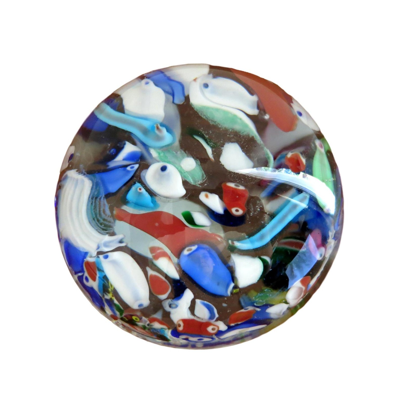 Vintage Murano Hand Blown Glass Italian Murano Glass Millefiori Paperweight Vintage Murano Hand Blown Glass Italian Murano Glass Millefiori Paperweight