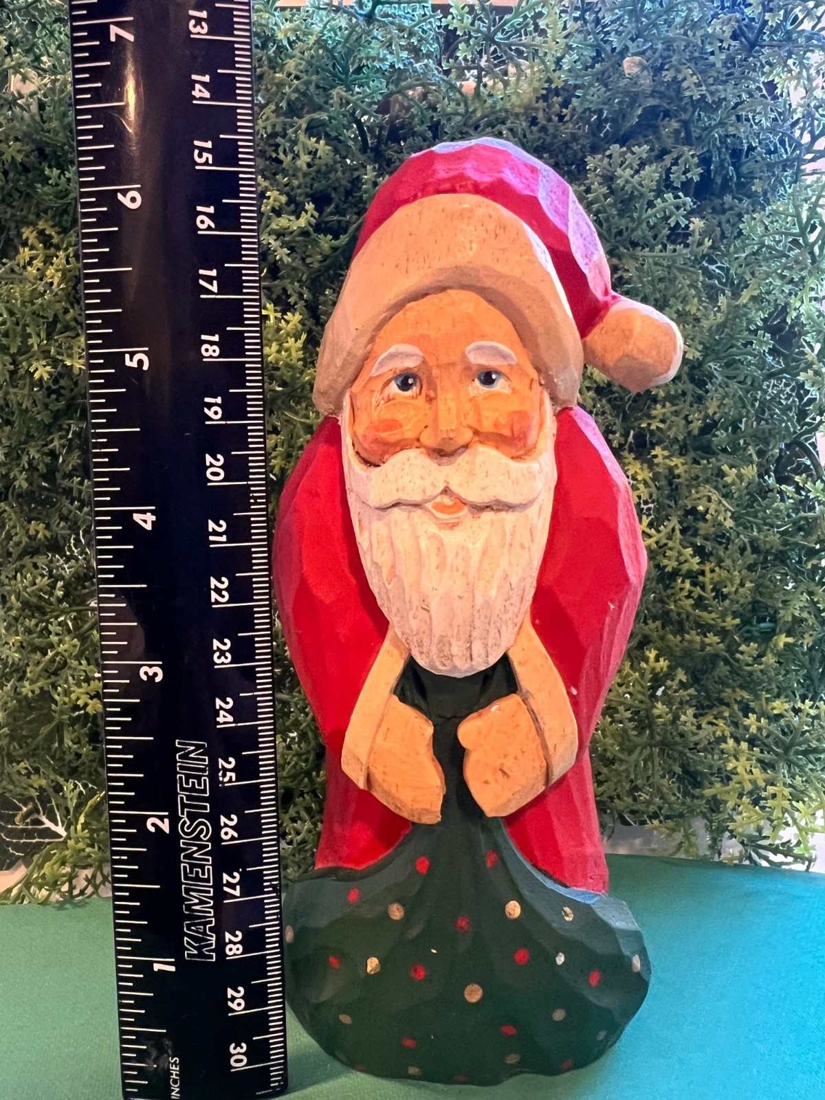 Vtg James Haddon Hand Carved Wood Santa Claus Figurine Folk Art Signed 6