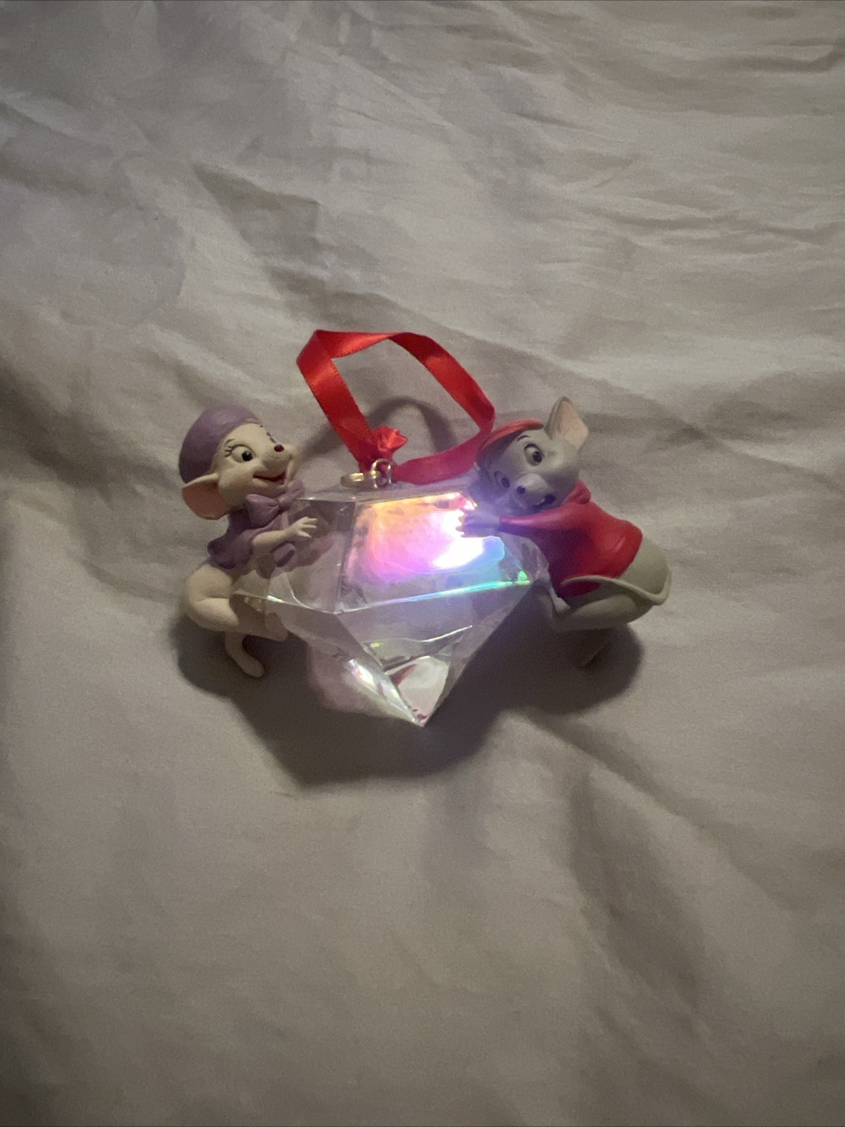 Disney Sketchbook Ornament 2015 Rescuers -Bianca and Bernard Clinging to Diamond