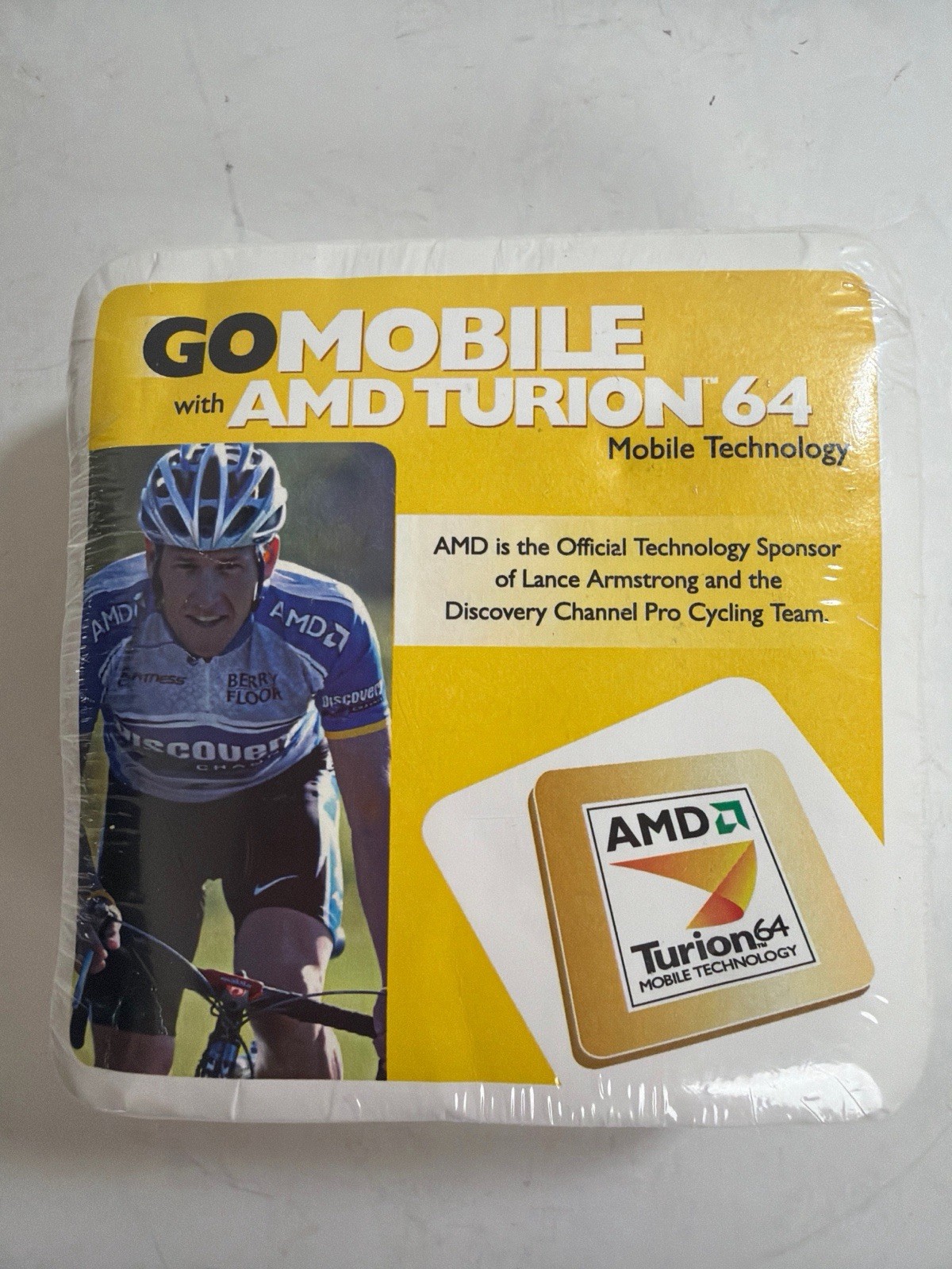 Vintage AMD Turion 64 Launch Team Compressed T Shirt Size L Lance Armstrong