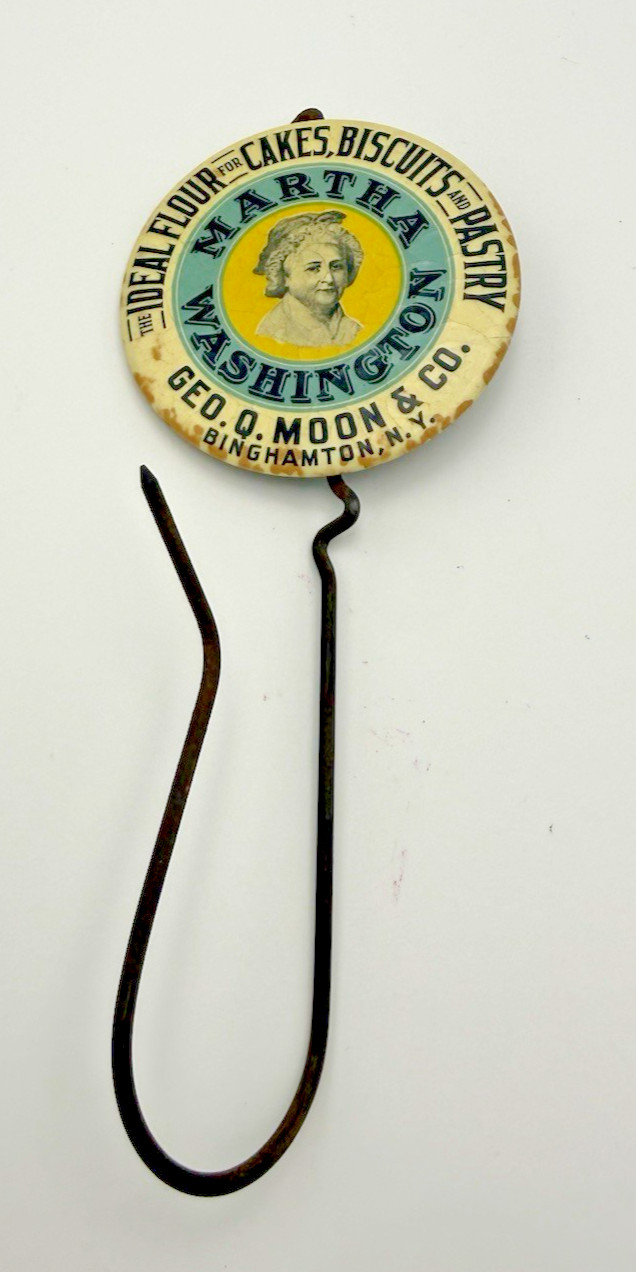 Vintage Celluloid Advertising Bill Hook for Martha Washington Flour