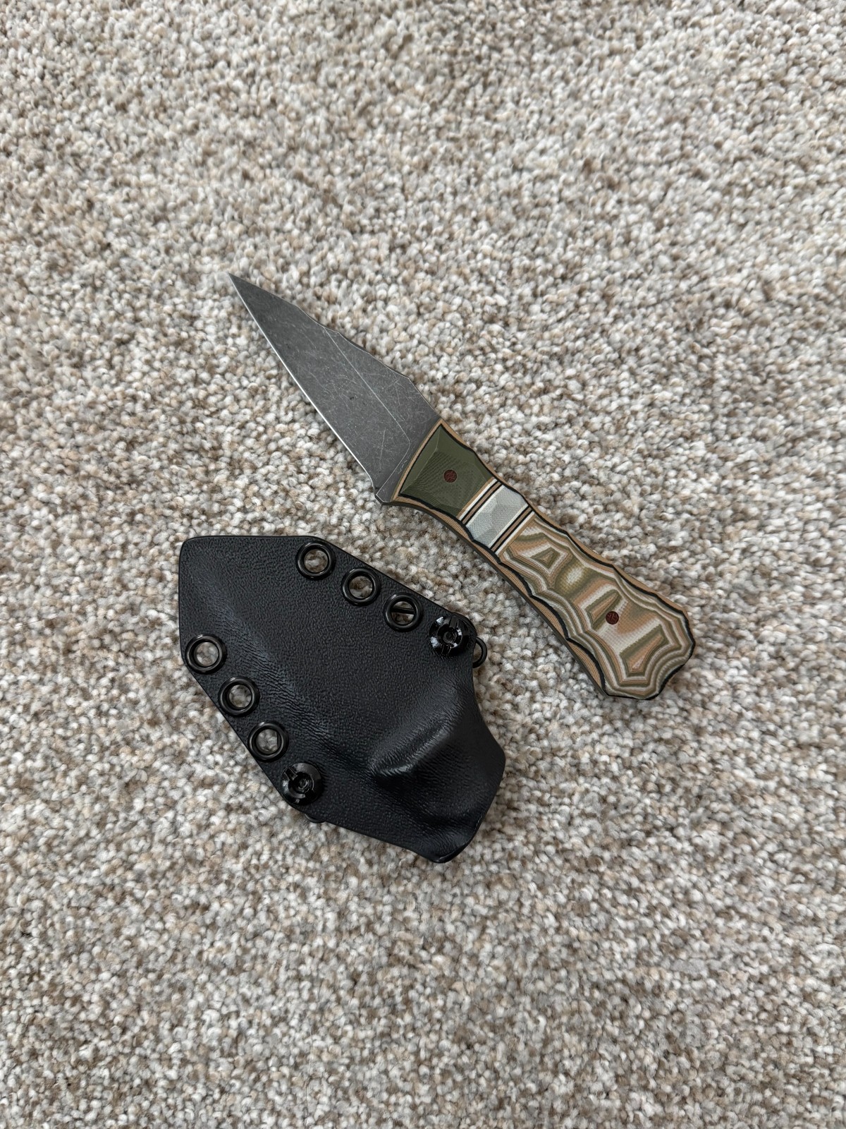 Auxiliary Manufacturing Coffin Spear Fixed Blade Earth Tones, Stonewashed AEB-L