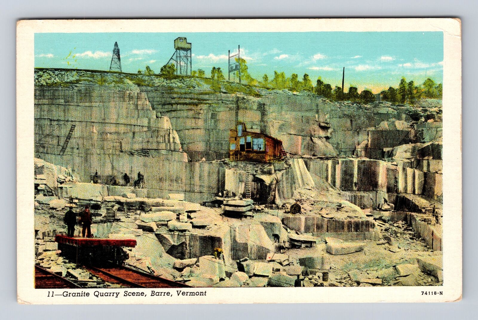 Barre VT-Vermont, Granite Quarry Scene, Antique, Vintage Souvenir Postcard