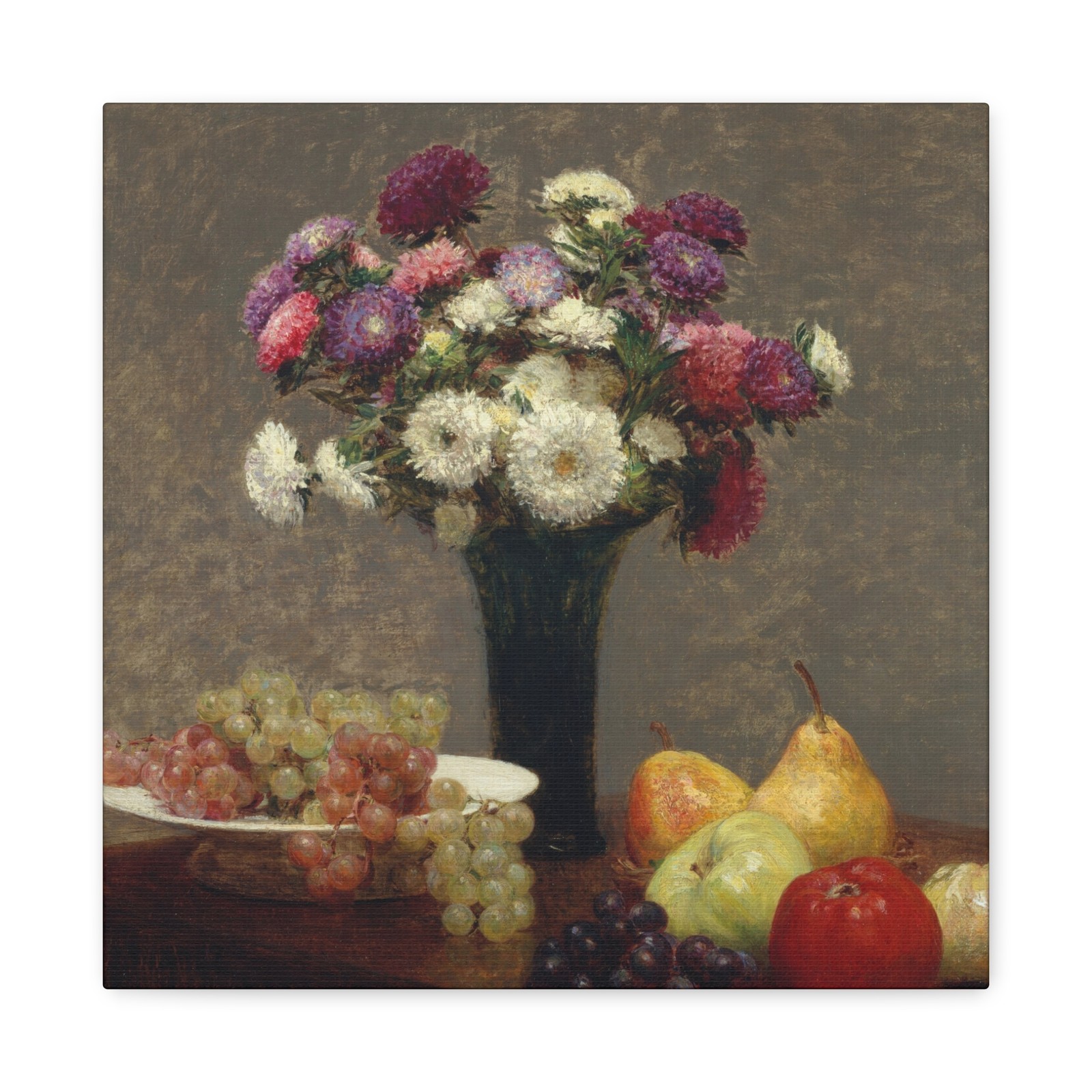 Henri Fantin-Latour - Asters and Fruit on a Table - 1868 - Canvas Wall Art