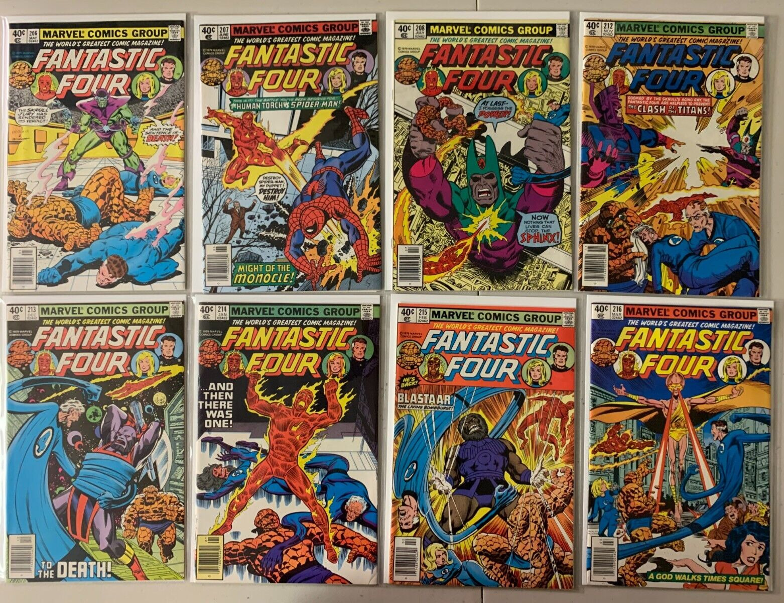 Fantastic Four lot #206-246 Marvel Newsstand (avg 8.0 VF) 31 diff. (1979 to '82)
