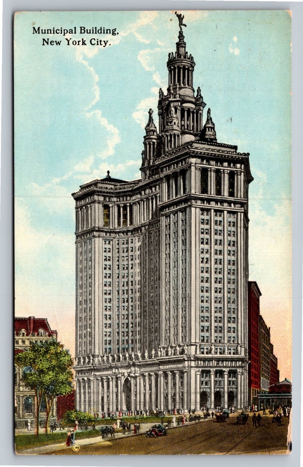 Municipal Building NYC 1914 Postcard Hoboken NJ Postmark American Art Municipal Building NYC 1914 Postcard Hoboken NJ Postmark American Art
