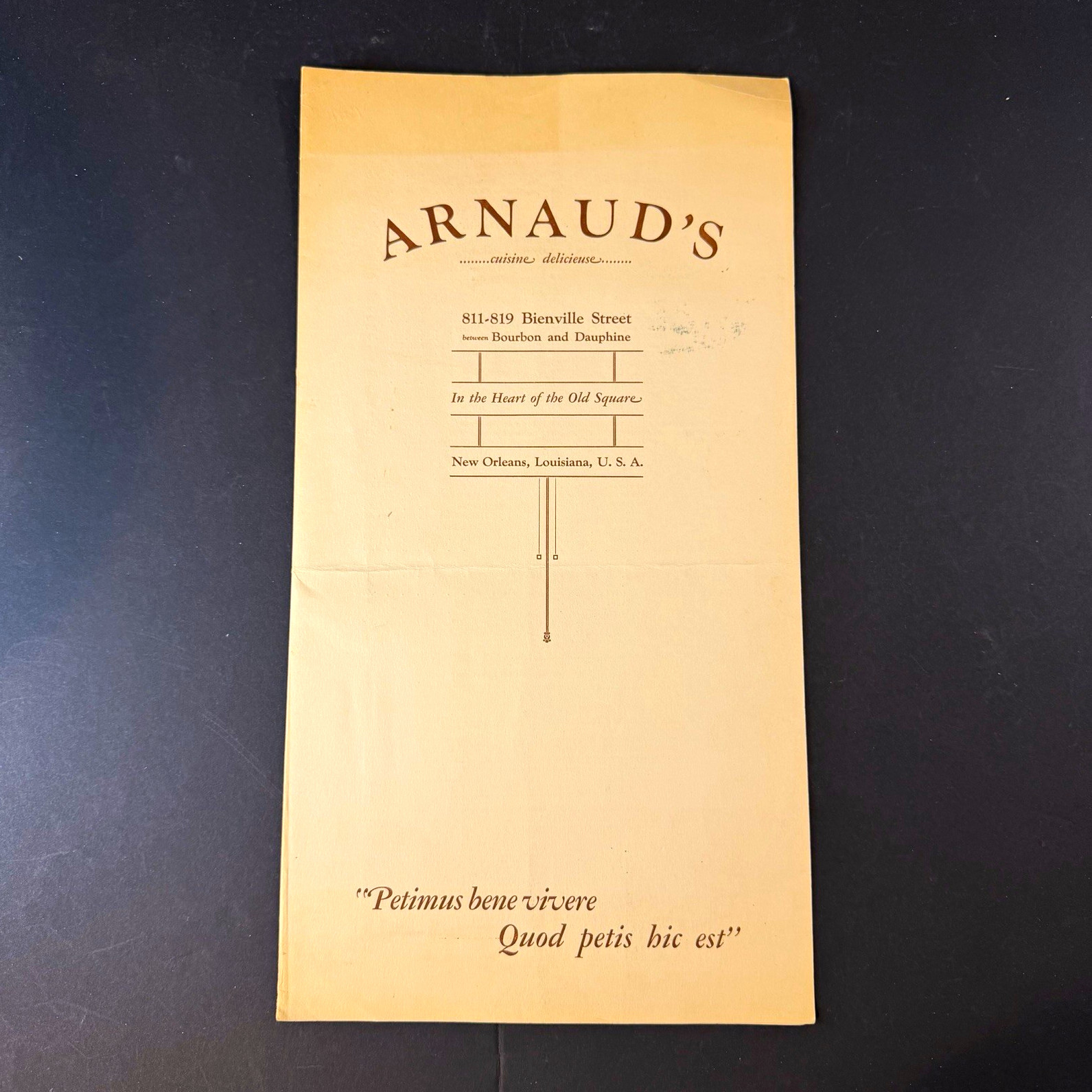 Vtg Late 1940s ARNAUD\'S Restaurant Menu New Orleans French Quarter Creole Paper Vtg Late 1940s ARNAUD\'S Restaurant Menu New Orleans French Quarter Creole Paper