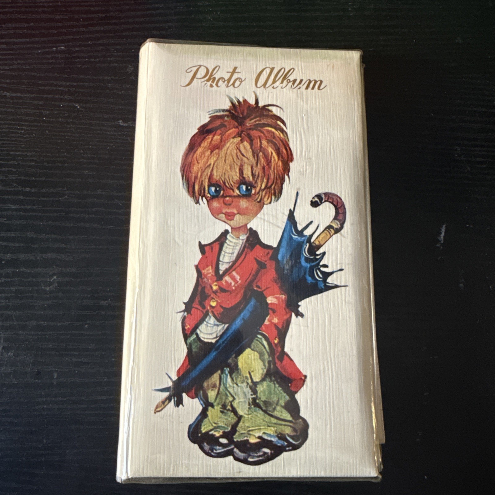 VINTAGE BIG EYES BOY Photo Album 70's Michel Thomas Style Child Print with Pics