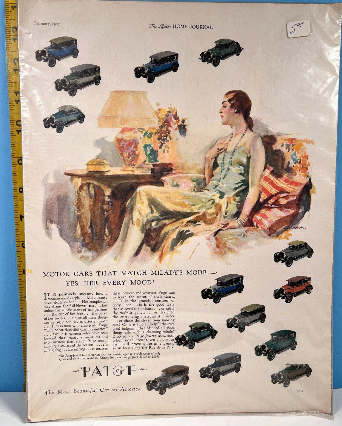 1927 February Ladies Home Journal Paige Automobile Advertisment