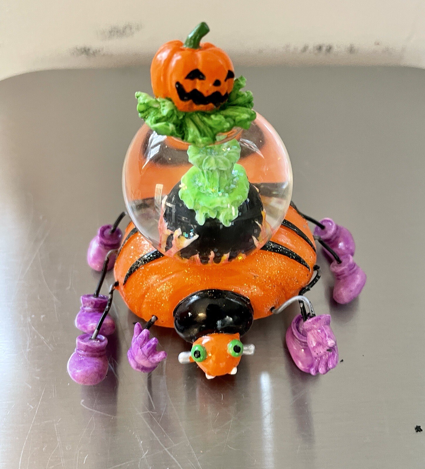Nantucket Halloween Mini Snow Globe Pumpkin Bug  - Silly and Fun