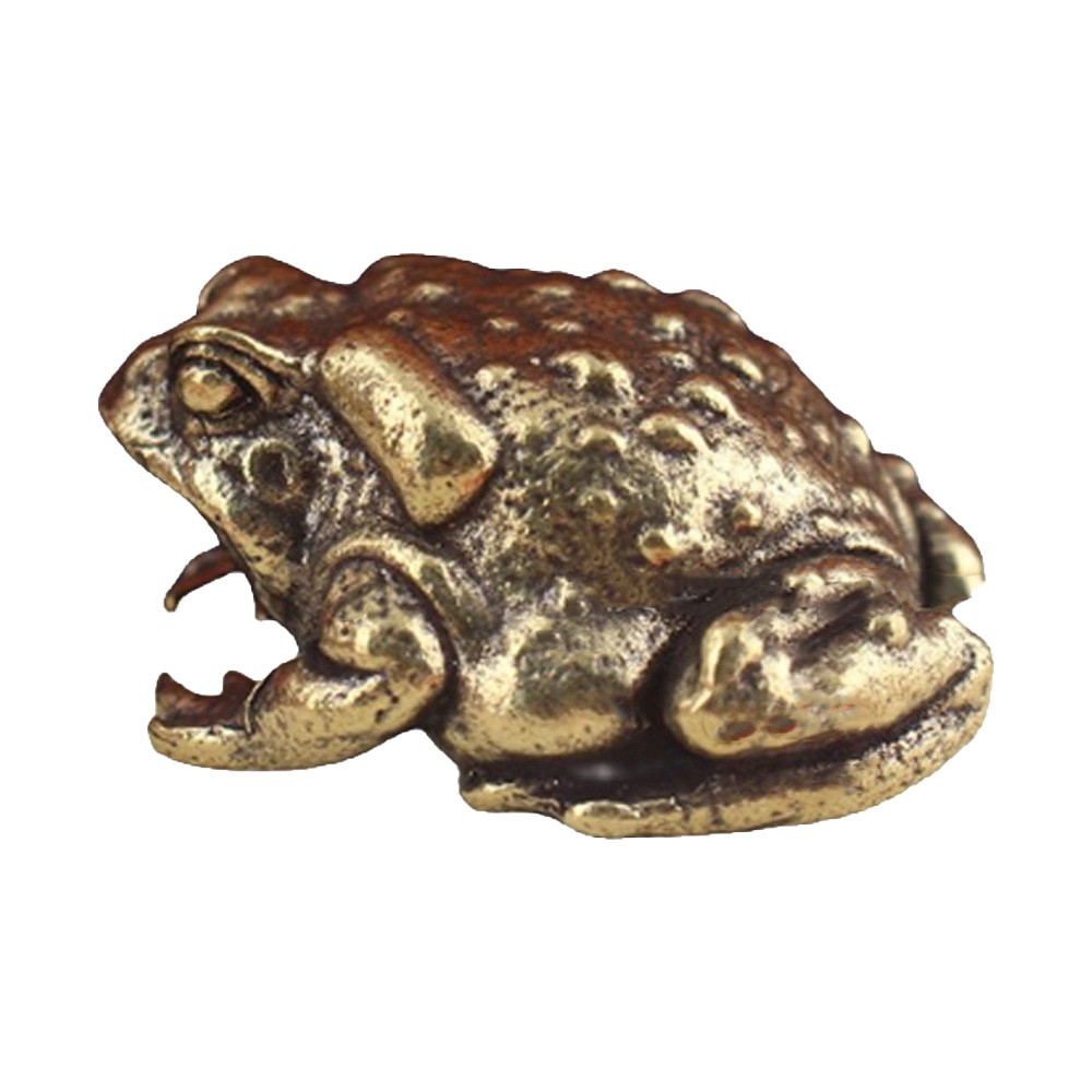 1-5Pc 40mm Antique Bronze Sculpture of Solid Brass Toad Small Ornament Decor NEW