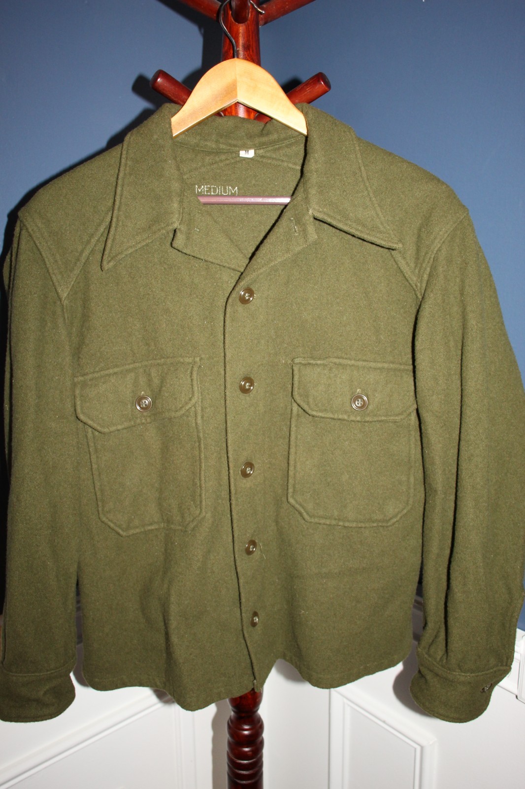 Original Late 1950\'s/Early 1960\'s Era U.S. Army Green Wool Field Shirt