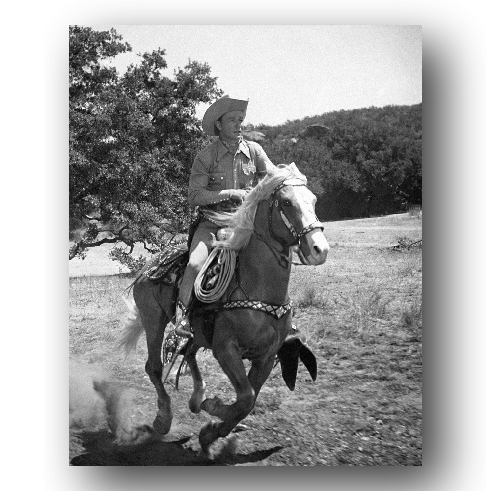 Roy Rogers Photo 8x10 Galloping Trigger Western Movie 1948  B&W