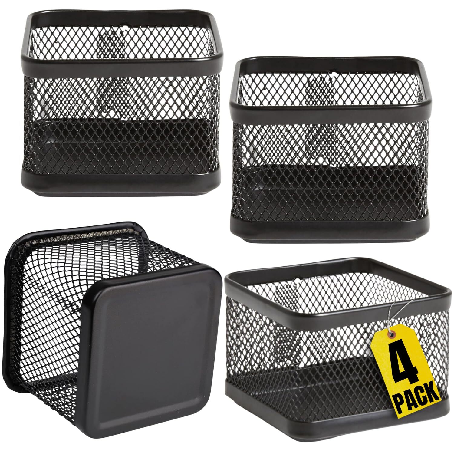 MESH PAPERCLIP HOLDER FOR DESK PAPERCLIP HOLDER DESK ACCESSORIES HOLDER 4 PACK