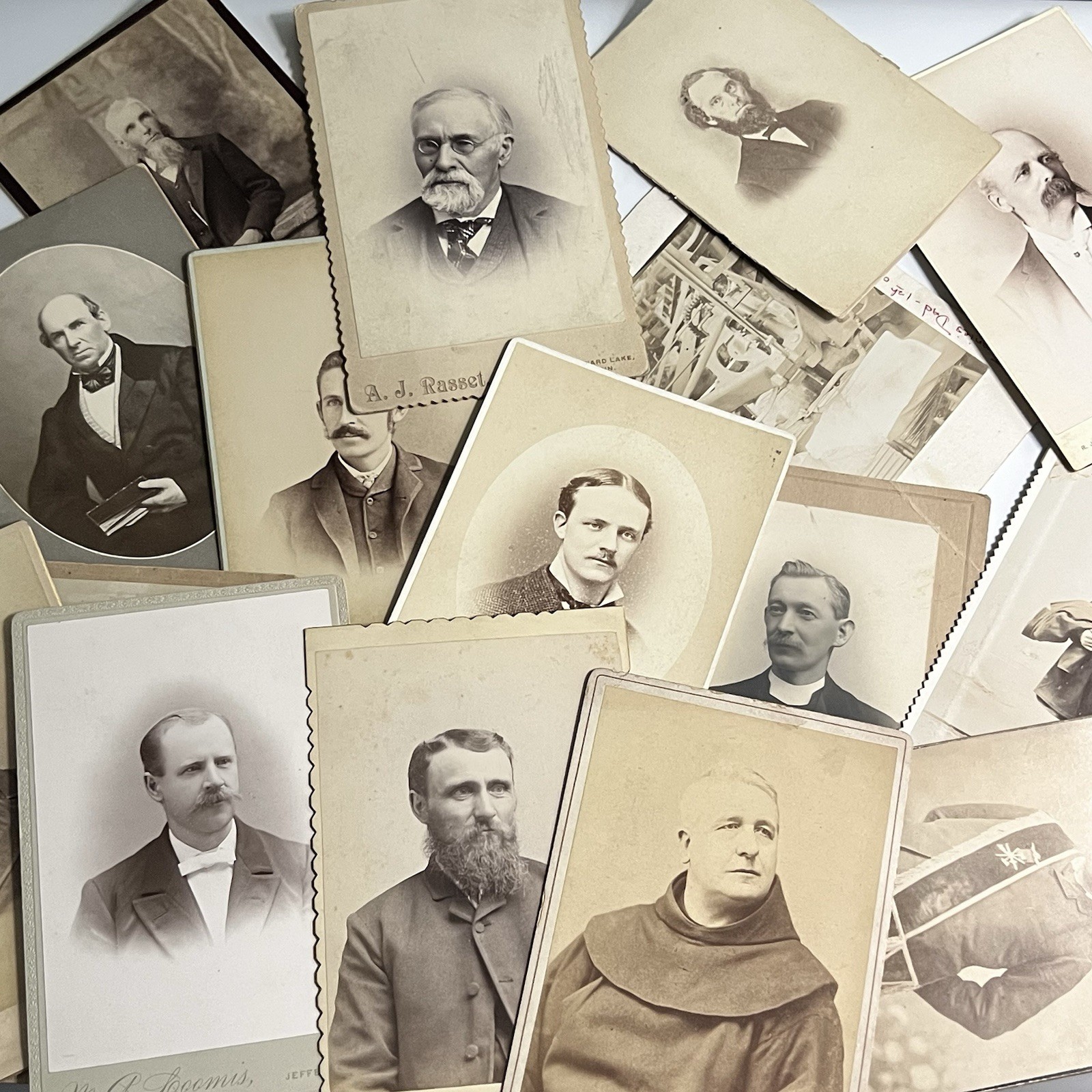 Antique Photograph Cabinet Card Lot Of 17 Charming Mature Men Priest Man Variety
