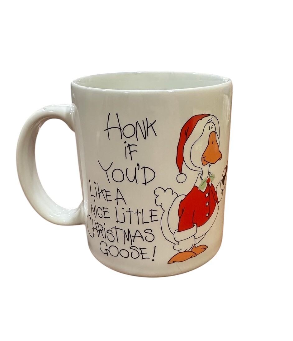 Vintage Honk Christmas Goose Coffee Cup George Good Message Mug Japan Vintage Honk Christmas Goose Coffee Cup George Good Message Mug Japan