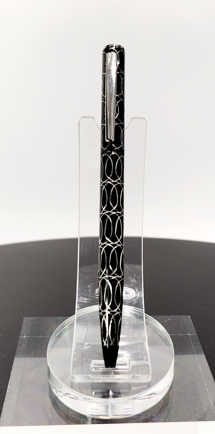Laban Black Diamond .925 Sterling Silver ST-980-88 Ballpoint Pen (No Box/Papers)