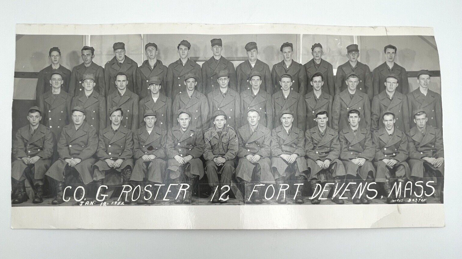VTG 1952 Military Photo Fort DEVENS MA CO G ROSTER Korean War Militia History