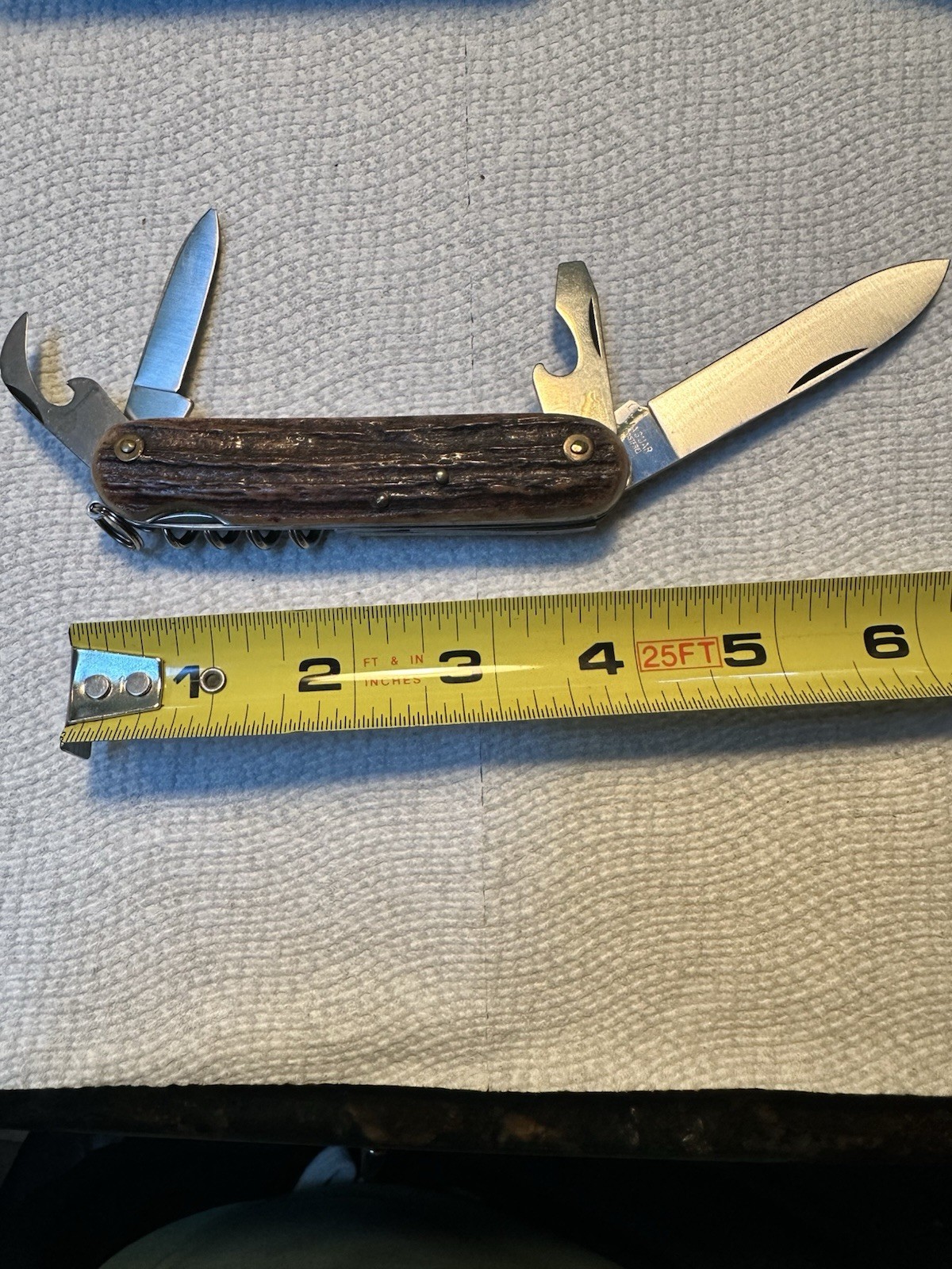 Vintage Hubertus Solingen Jaguar Stag Hunting Multi Tool Pocket Knife Germany